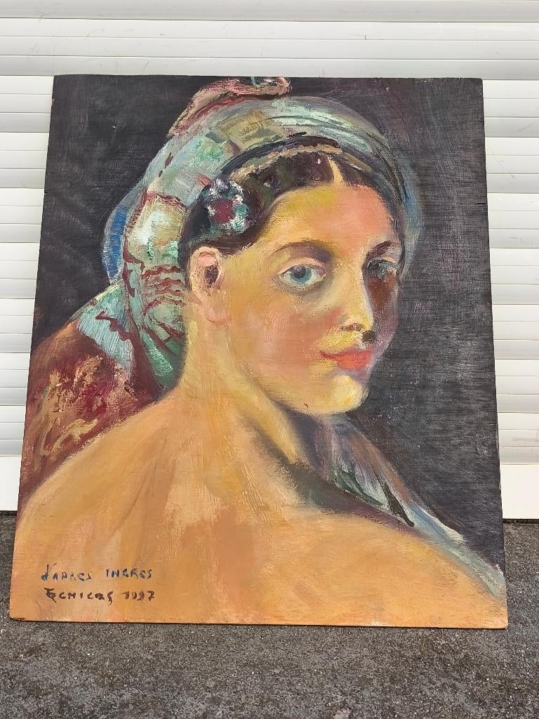 Huile sur panneau après Ingres signe Tony reniers, Antiquités & Art, Enlèvement ou Envoi