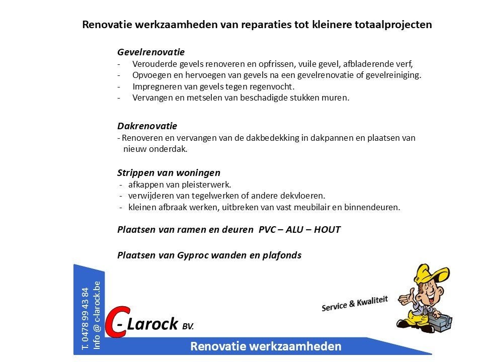 Renovatie werkzaamheden, Metselwerk