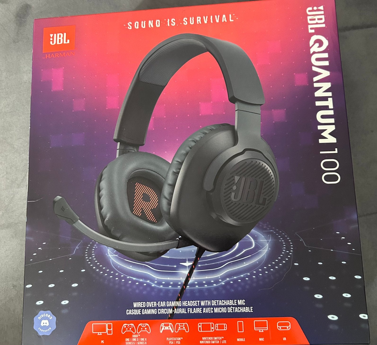 JBL QUANTUM 100. -  NIEUW, Computers en Software, Headsets, Ophalen, Nieuw, Over-ear
