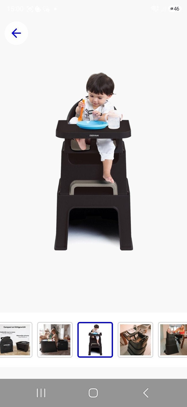 Deryan Quuby 5 in 1 kinderstoel, Enlèvement, Comme neuf, Chaise évolutive, Coulissant