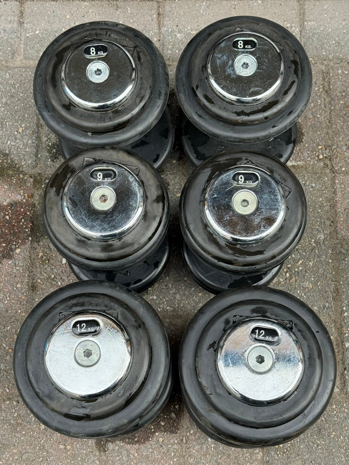 Lifemaxx dumbbells (sets) 8kg , 9kg & 12kg, Ophalen