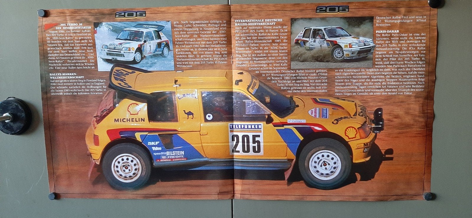 Affiche Peugeot 205 Paris Dakar 1987, Enlèvement ou Envoi, Peugeot