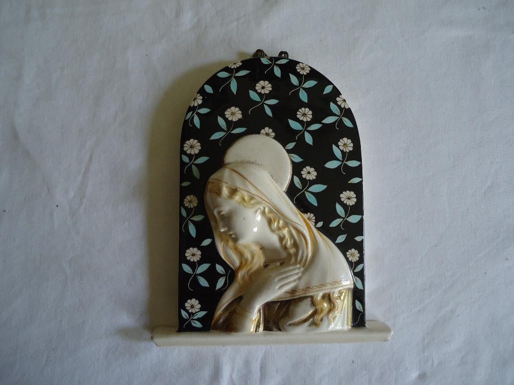 Vintage Maria Rome Madonna, basse, relief, 1938, porcelaine, Antiquités & Art, Antiquités | Objets religieux, Enlèvement ou Envoi