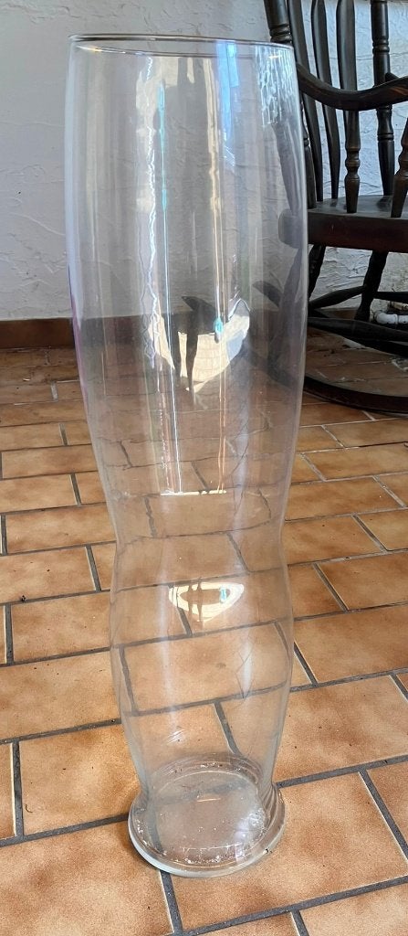 grand vase XXL en verre blanc, Convient pour fleurs séchées, 71 cm, Comme neuf, Verre