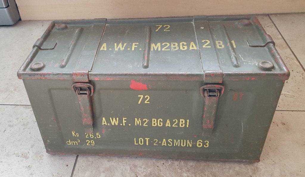 Belgische militaire transportkist  -  mooi verzamelitem, Ophalen, Landmacht, Overige typen