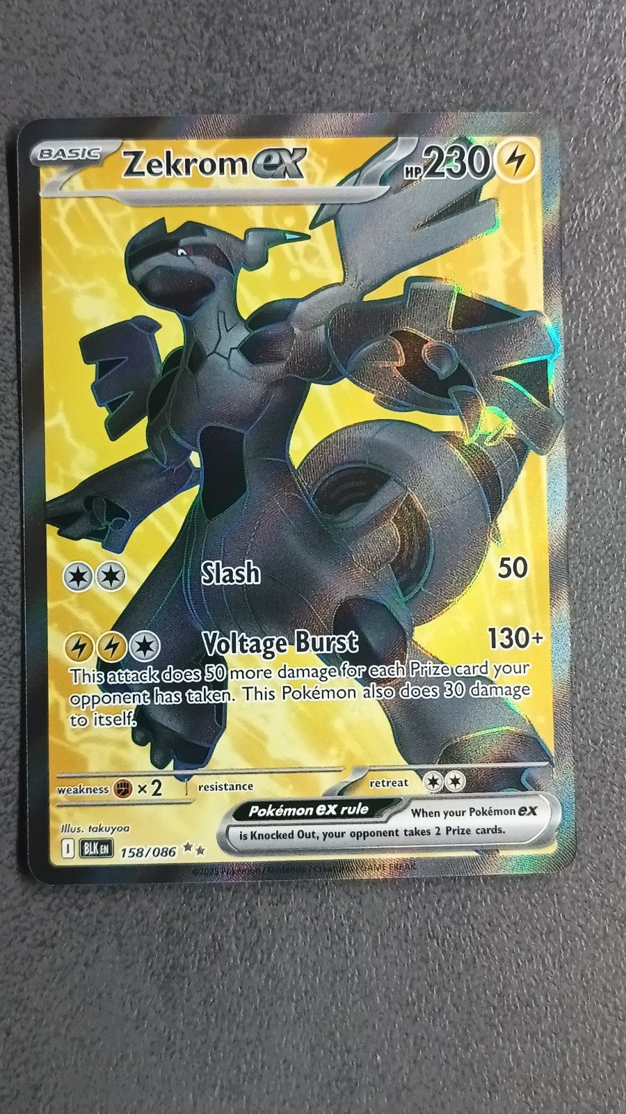 Illustration complète de Zekrom ex #158 Ultra Rare, Enlèvement ou Envoi, Neuf, Cartes en vrac, Foil