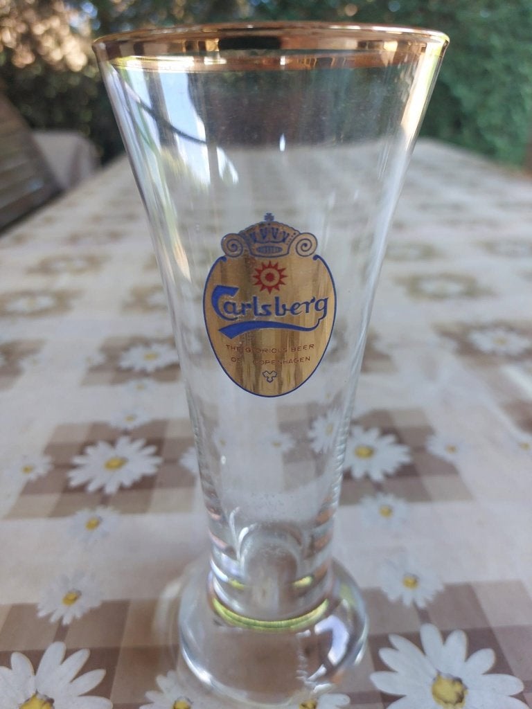 Zeer zeldzaam bierglas Carlsberg 0,2 liter, Ophalen of Verzenden, Zo goed als nieuw, Glas of Glazen, Overige merken