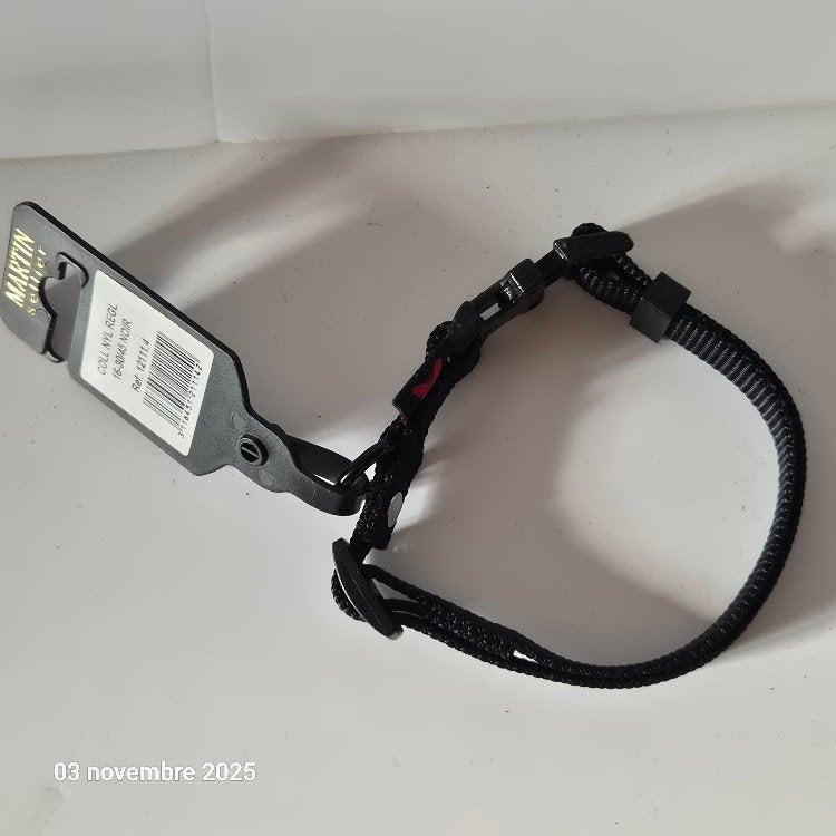 Zwarte comfortabele nylon halsband voor middelgrote honden, Overige merken, Verzenden, Nieuw, Halsband