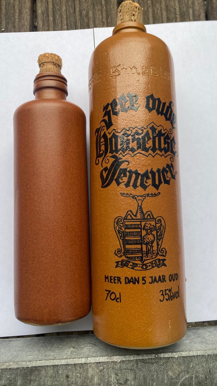 2 vintage keramische jeneverkruiken Smeets Hasselt origineel, Ophalen of Verzenden