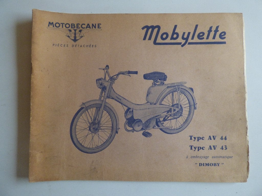 LISTE DES PIÈCES DE LA MOTOBECANE MOBYLETTE TYPE AV44 & AV43, Vélos & Vélomoteurs, Enlèvement ou Envoi, Utilisé