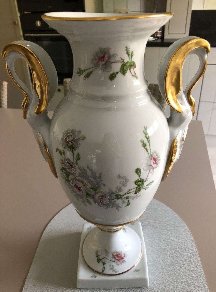 Elegante vaas in porselein – Limoges Castel France, Antiek en Kunst, Ophalen