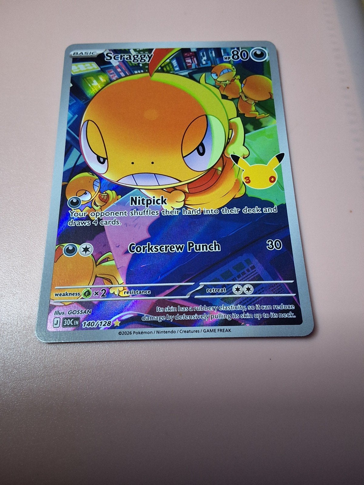Scraggy 140/128 - Illustration Rare - 30th Celebration (EN), Ophalen