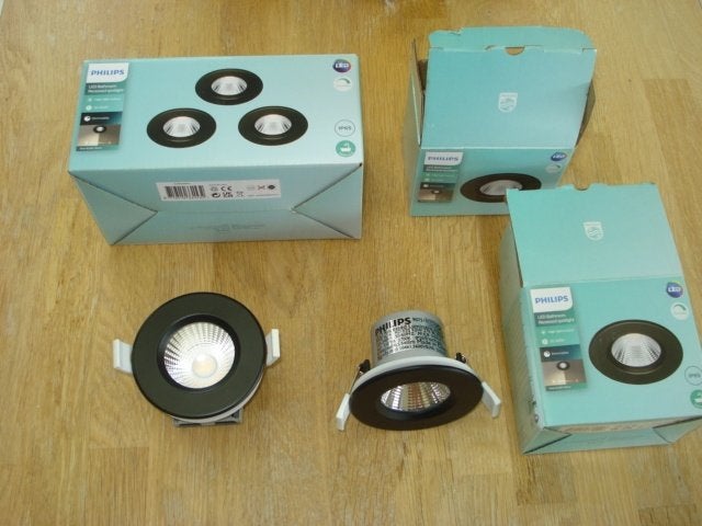 5x Philips inbouw spots zwart ip65, Ophalen, Dimbaar, Nieuw, Philips