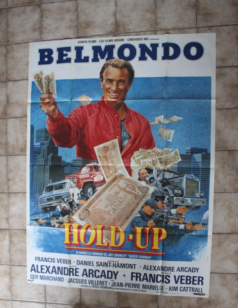 filmaffiche Jean-Paul Belmondo Hold-up XL filmposter, Rechthoekig Staand, Deurposter of groter, Ophalen of Verzenden, Zo goed als nieuw