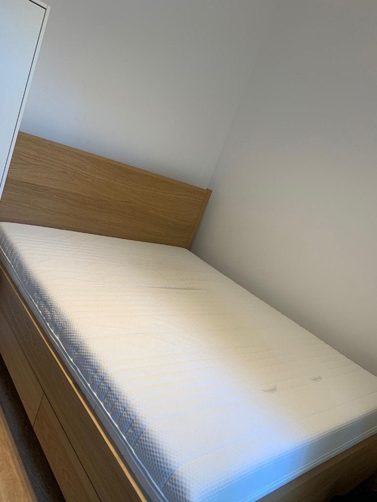 TONSTAD bed frame (160x200) + 4 storage drawers + 2 bed base, Ophalen, Gebruikt, Tweepersoons, 200 cm