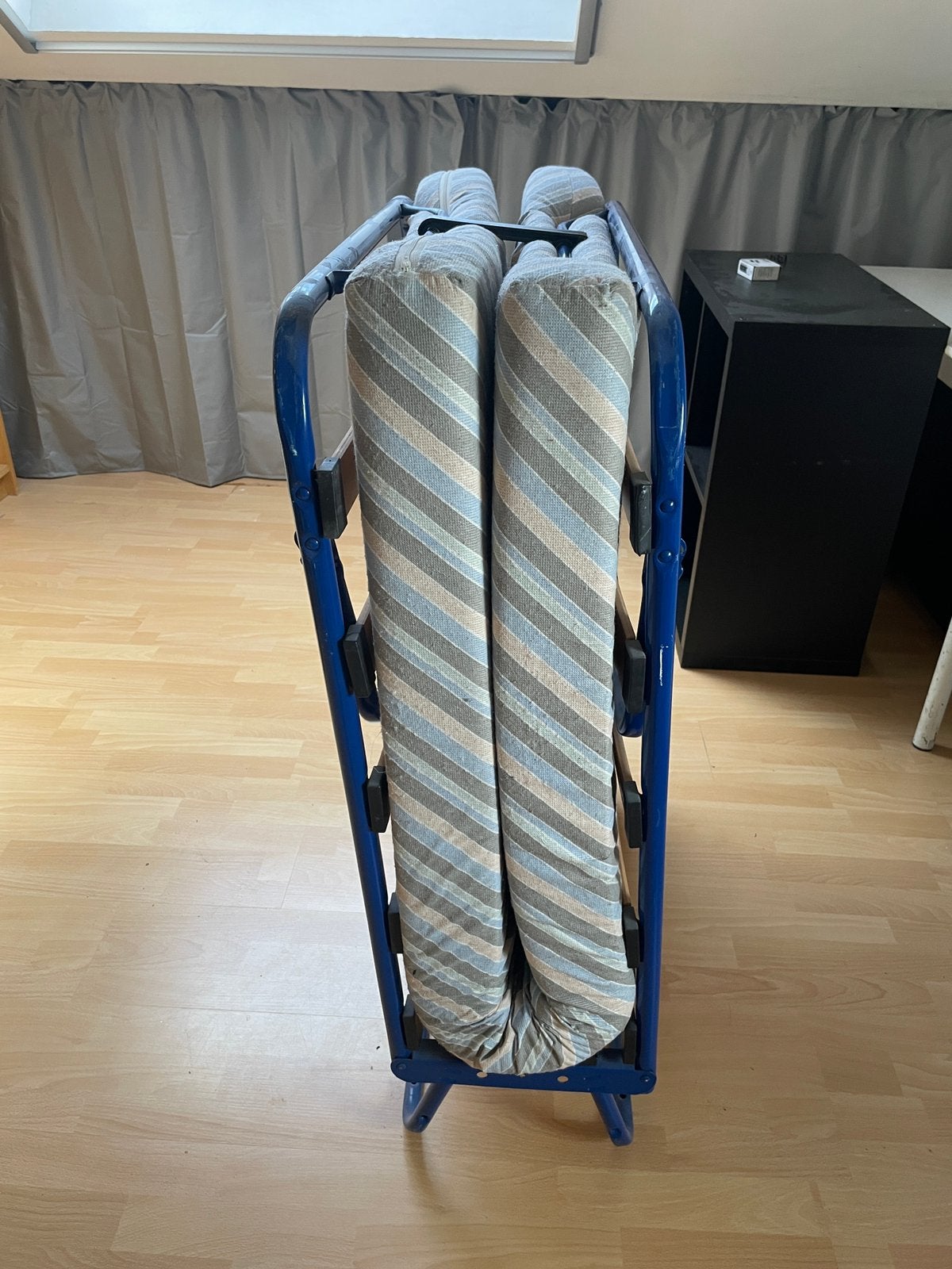 Plooibed met matras, Ophalen, Eenpersoons, Blauw, 190 cm of minder