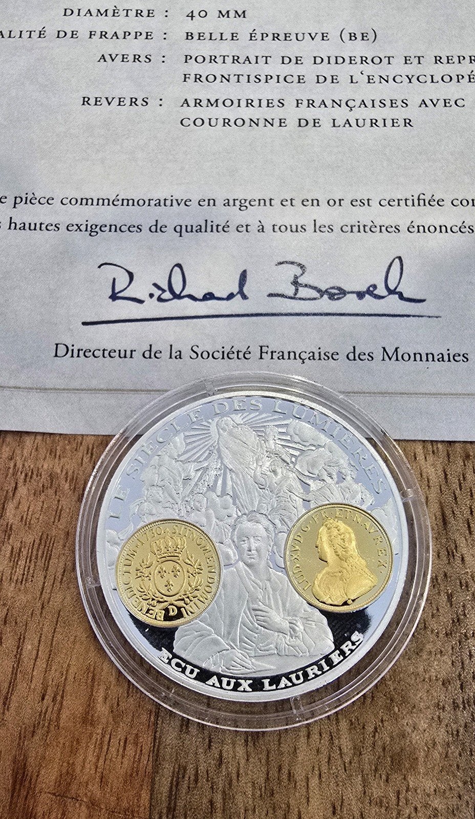 Zilveren (999) 20 Gram herdenkingsmunt verguld – Louis XV, Postzegels en Munten, Ophalen of Verzenden, Goud