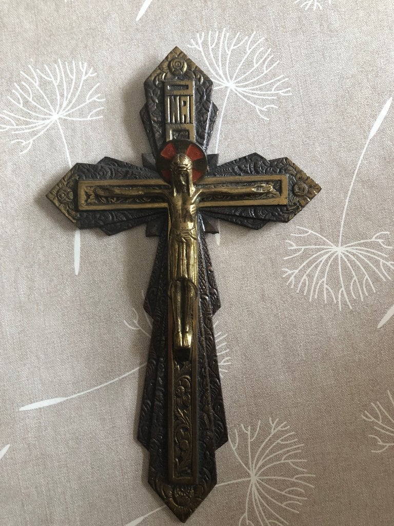 Antiek art deco wandkruisbeeld, Antiek en Kunst, Ophalen