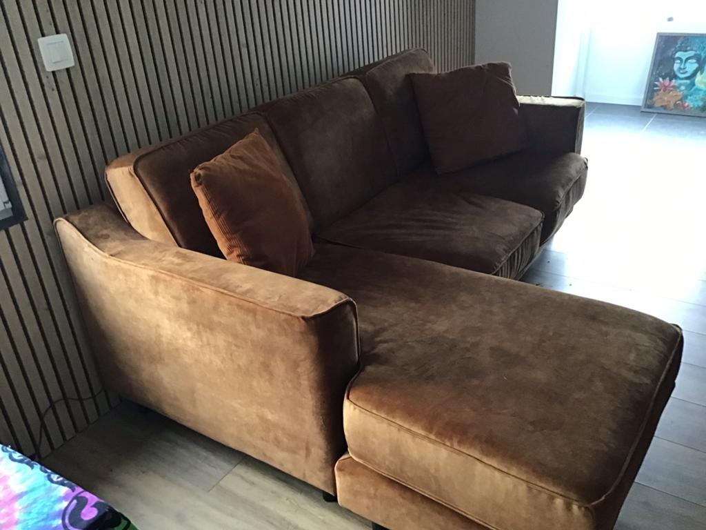 Zetel zo goed als nieuw kleur licht bruin, Huis en Inrichting, Ophalen, Zo goed als nieuw