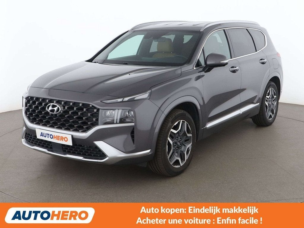 Hyundai Santa Fe 1.6 T-GDI Plug-in Hybrid Creative 4WD, Autos, Hyundai, Cuir, Argent ou Gris, Euro 6, 2080 kg