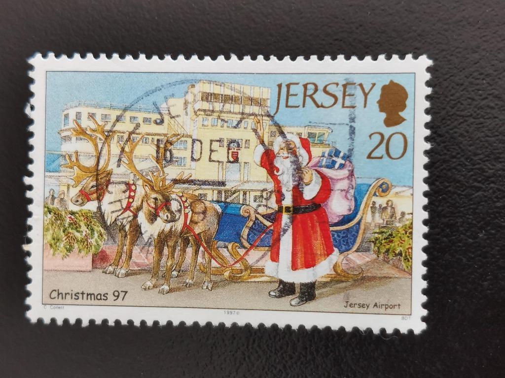 Jersey 1997 - Noël - rennes - bâtiment de l'aéroport, Enlèvement ou Envoi, Affranchi