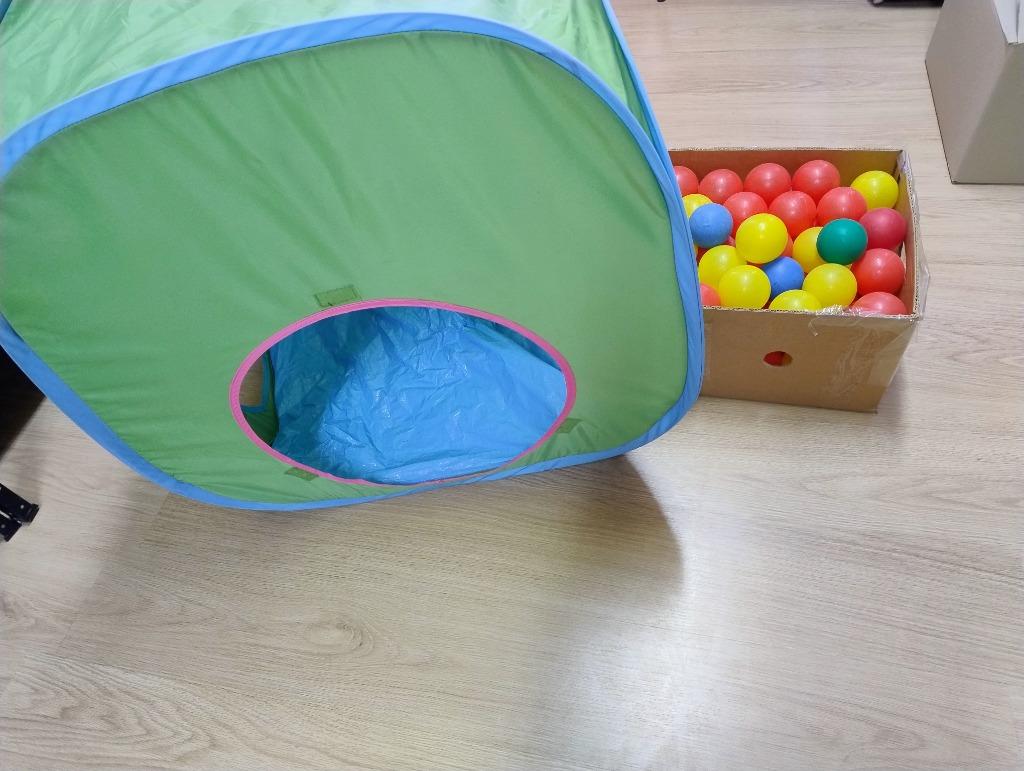 Ballenbad: tentje met ballen, Ophalen, Gebruikt