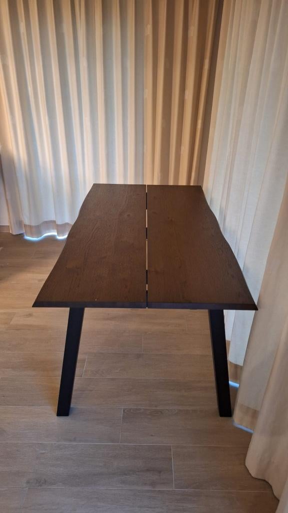 90x200 donker eiken eettafel met verlengstuk, Huis en Inrichting, Tafels | Eettafels, Ophalen, Gebruikt, 200 cm of meer, 50 tot 100 cm