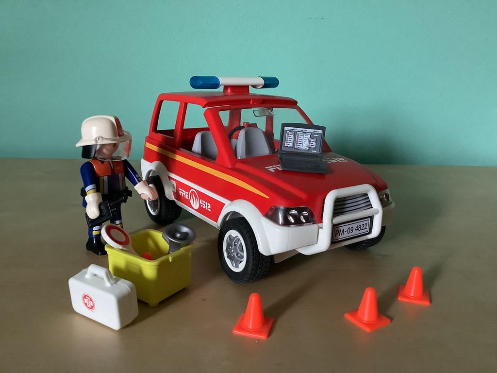 Playmobil Voiture de pompier 4822), Ophalen of Verzenden, Zo goed als nieuw, Complete set