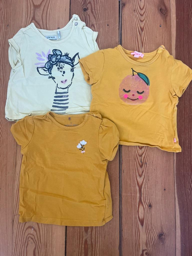 1 pakket maat 74: 3 t-shirts, 3 broeken, 8 body's (kort), Ophalen, Gebruikt, Maat 74
