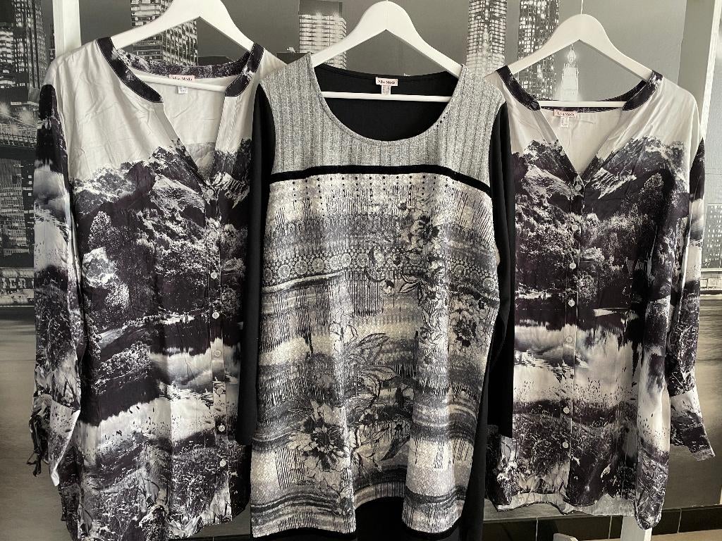 pakket kledij dames - jurk en 2 blouses - 48/50, Kleding | Dames, Dames-kledingpakketten, Verzenden, Zo goed als nieuw, Maat 46/48 (XL) of groter