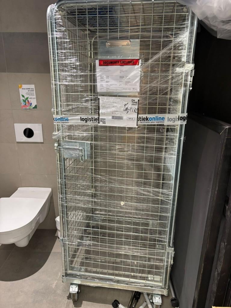 rolcontainer - metalen opbergkar, Ophalen