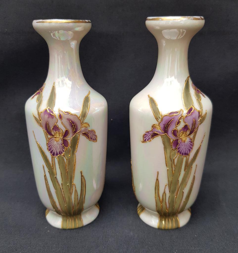 Porseleinen Art Nouveau Vaasjes - Heubach Gebrüder., Antiek en Kunst, Ophalen of Verzenden