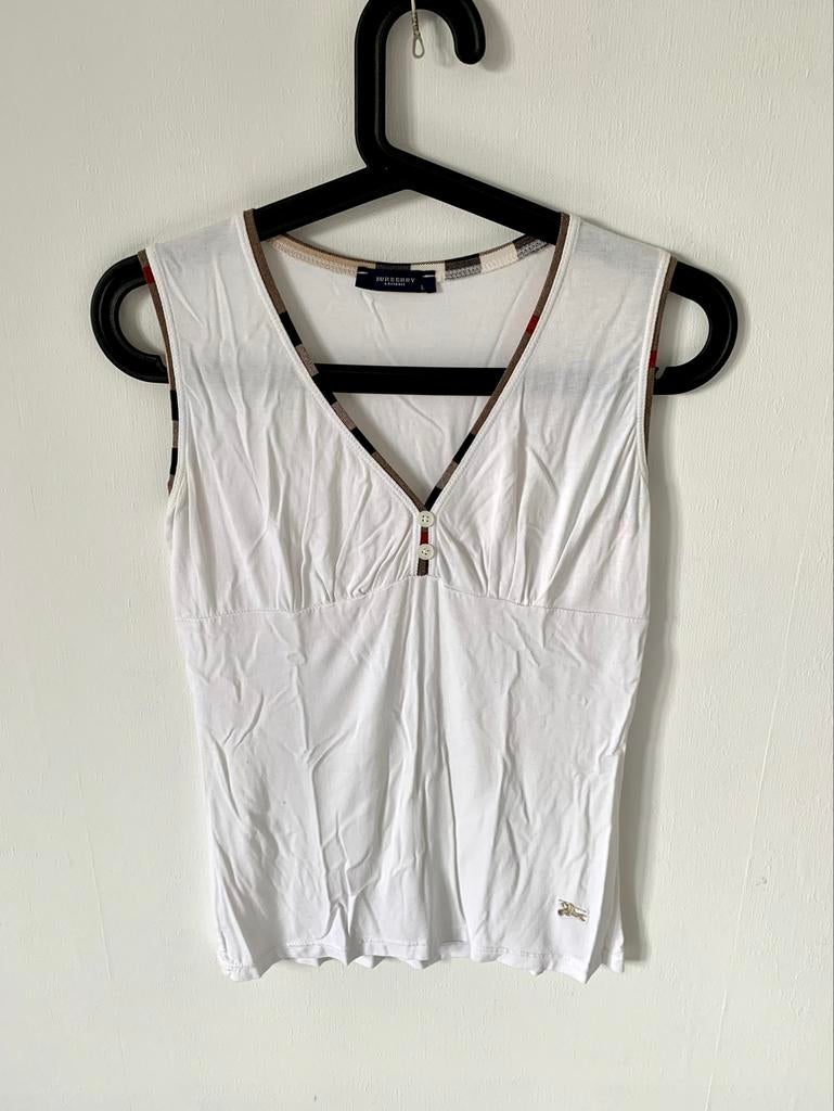 Haut Burberry taille L, Porté, Taille 42/44 (L), Blanc