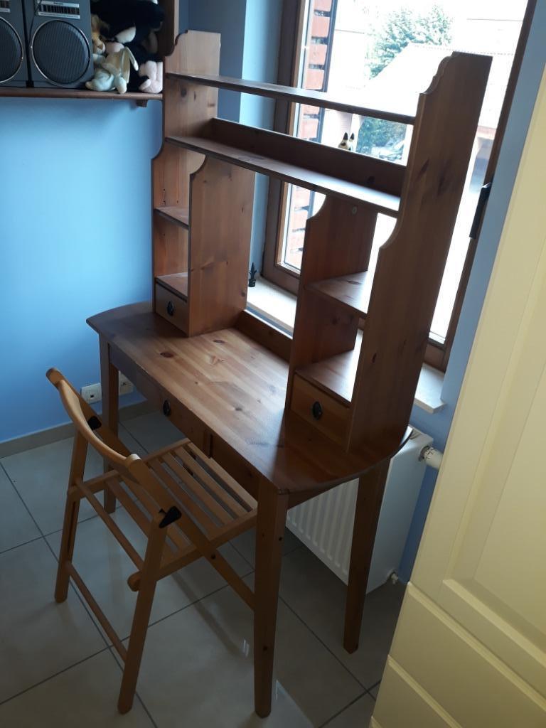Bureau ou coiffeuse + chaise pliable, Maison & Meubles, Bureaux, Utilisé, Enlèvement