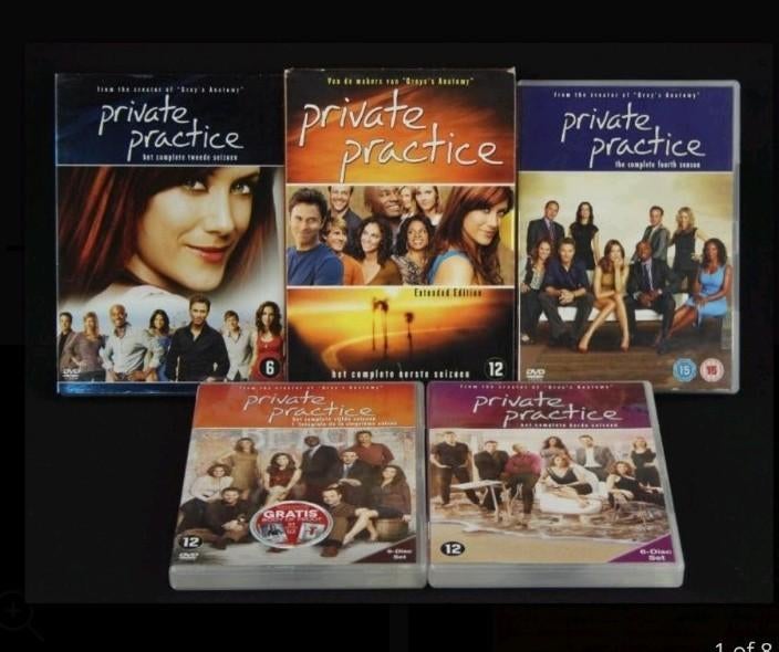 7 dvd-boxen Private practice & Greys anatomy, Boxset, Drama, Ophalen of Verzenden, Zo goed als nieuw