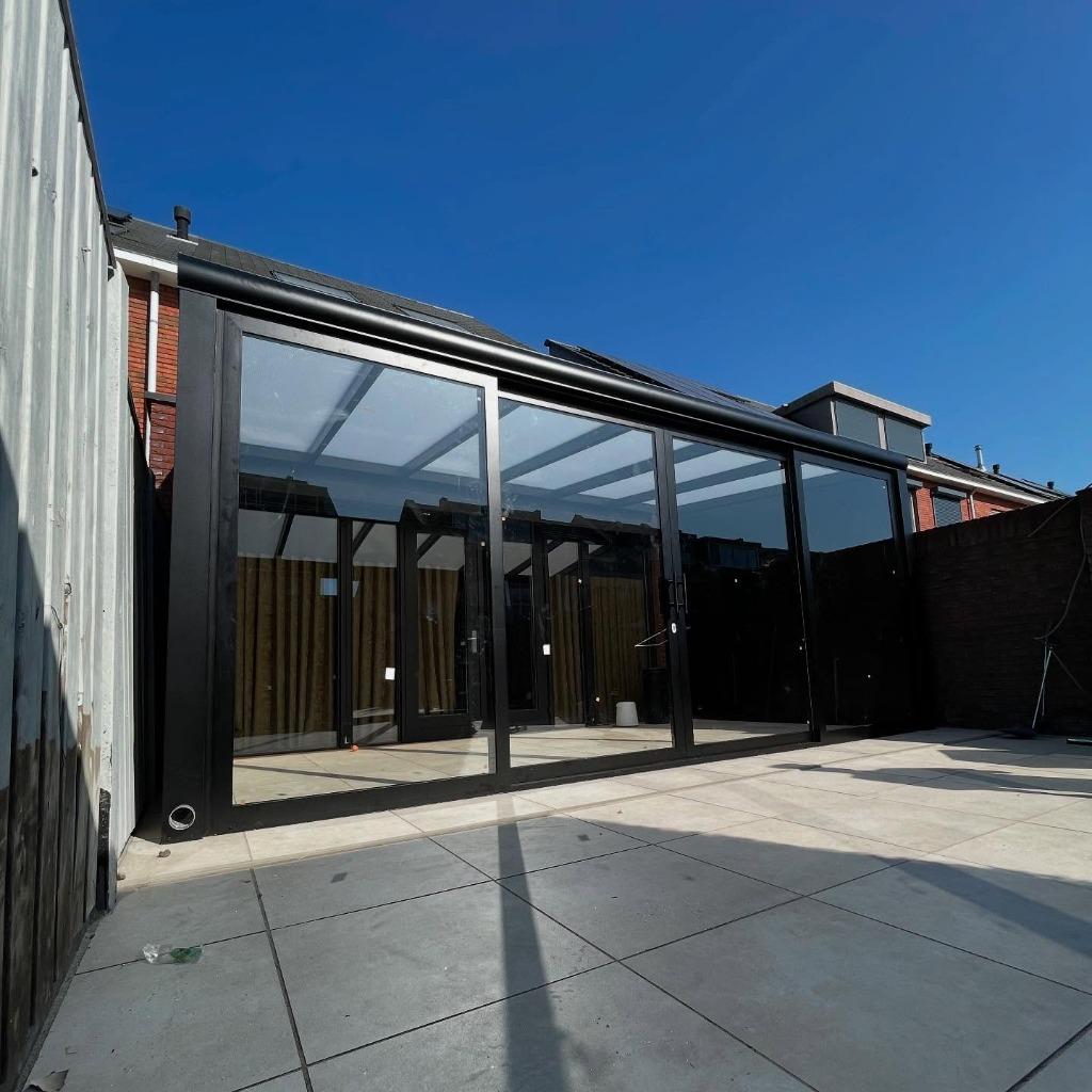 Carport Terrasoverkappingen en glazen schuifwanden veranda, Enlèvement, Neuf
