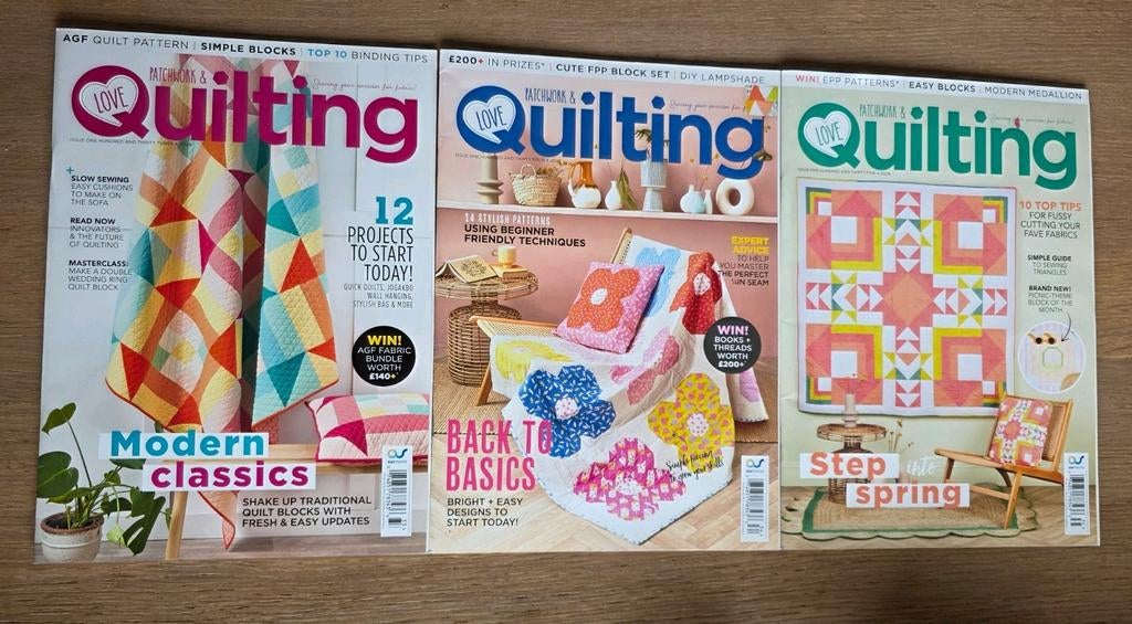 Trois magazines anglophones Love Patchwork & Quilting, Hobby & Loisirs créatifs, Enlèvement ou Envoi, Neuf