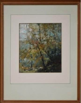 huile sur panneau sous bois signe alfred bastien, Antiek en Kunst, Kunst | Schilderijen | Klassiek, Ophalen of Verzenden