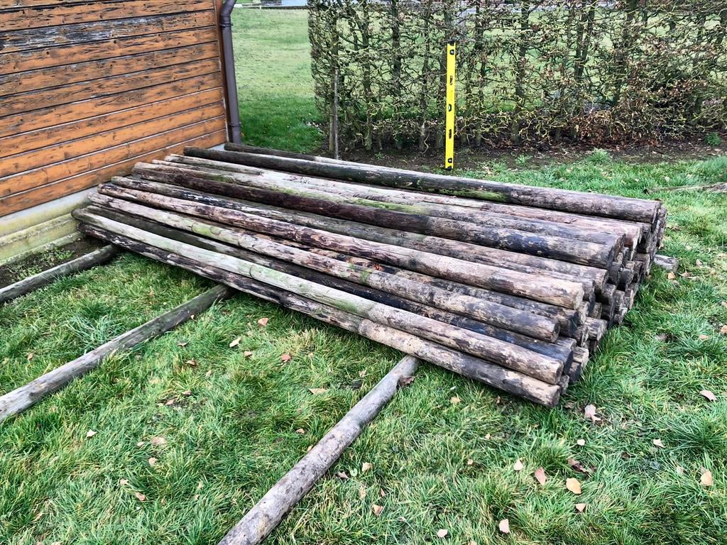 Stevige houten weide palen 350 cm x 10 cm, Ophalen, Gebruikt, 250 cm of meer, Palen