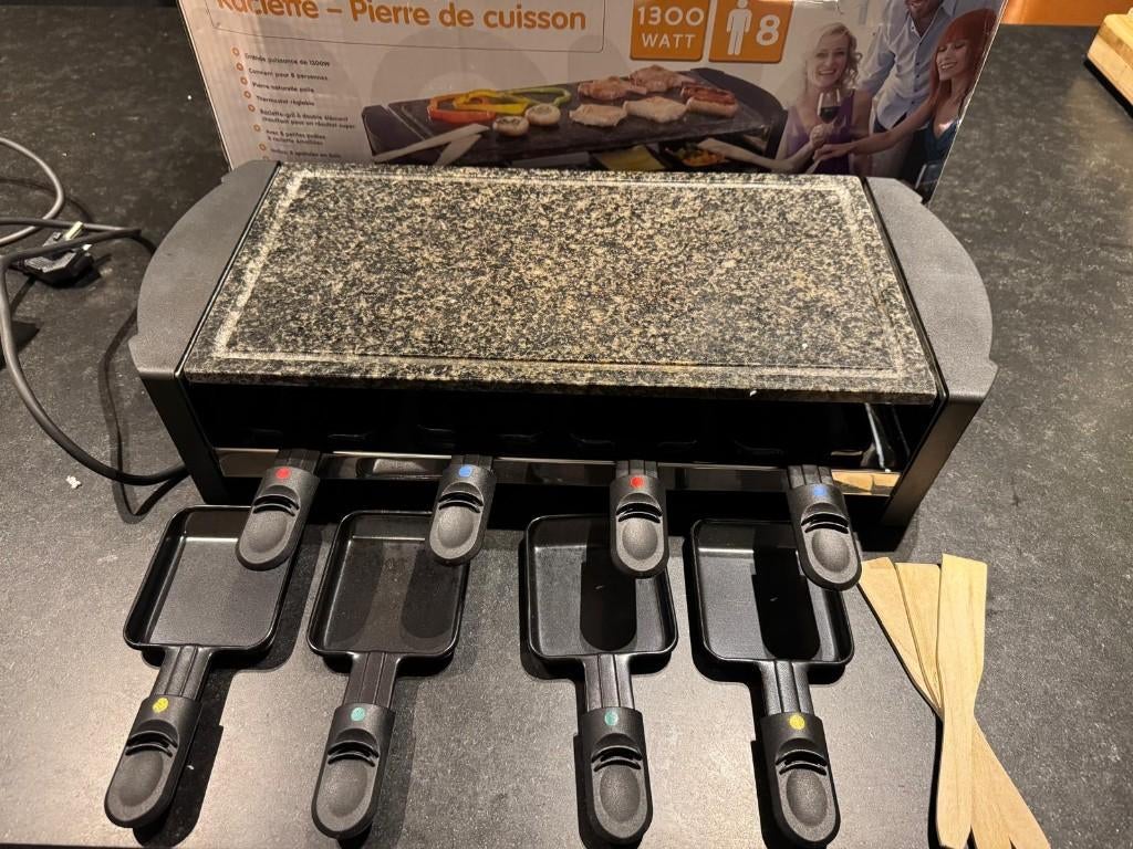 Gourmetset - Steengrill - Raclette - 8 personen 1300W, Ophalen