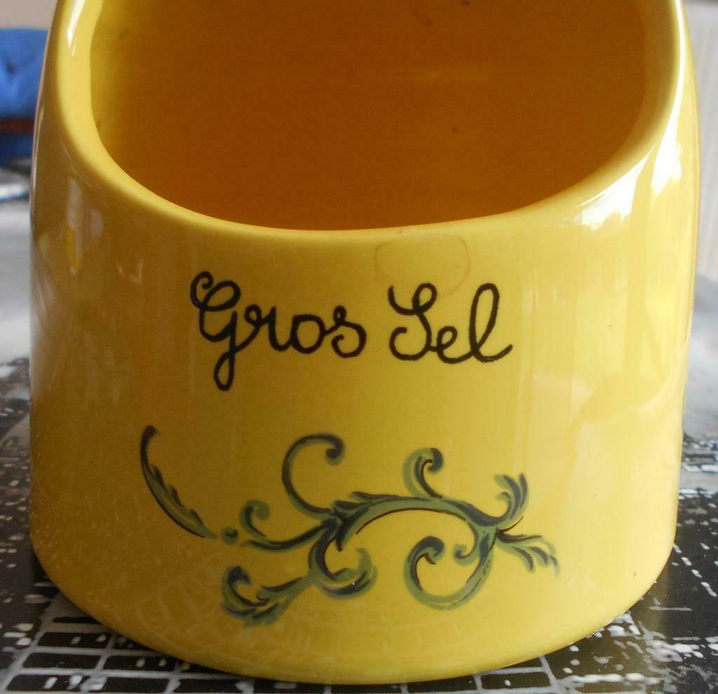 Zoutpot Provençaalse stijl h: 19cm basisomtrek 13,5cm, Ophalen of Verzenden, Gebruikt