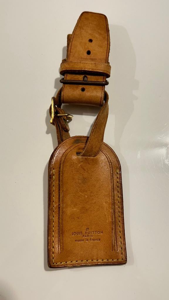 Louis Vuitton beige lederen vintage hangtag, Ophalen of Verzenden, Gebruikt, Beige