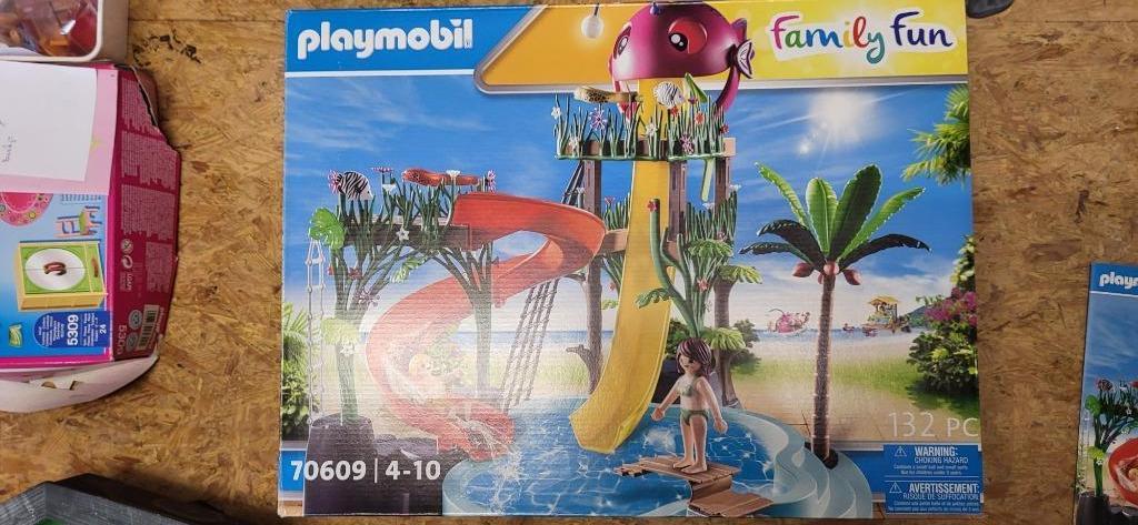 playmobiel 70609 waterpark met glijbanen, Kinderen en Baby's, Ophalen, Zo goed als nieuw