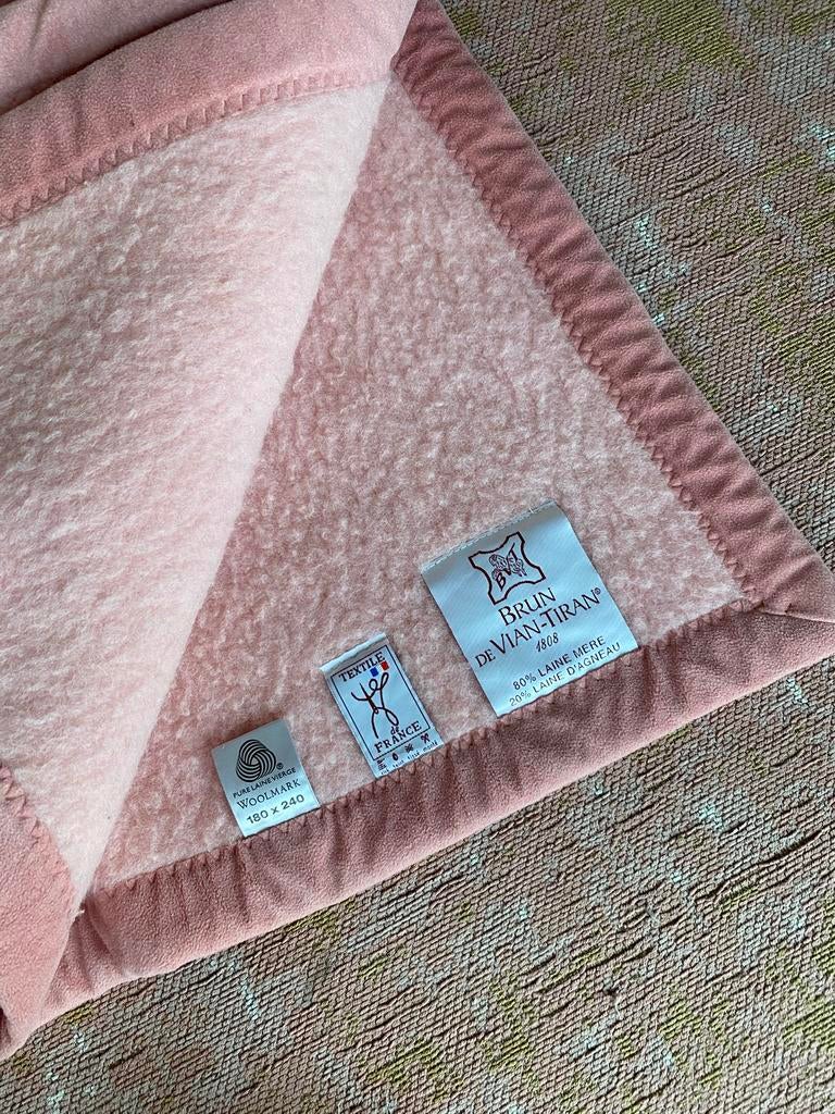Prachtig wollen deken van Brun de Vian-Tiran 180 x 240 zgan, Maison & Meubles, Accessoires pour la Maison | Plaids & Couvertures