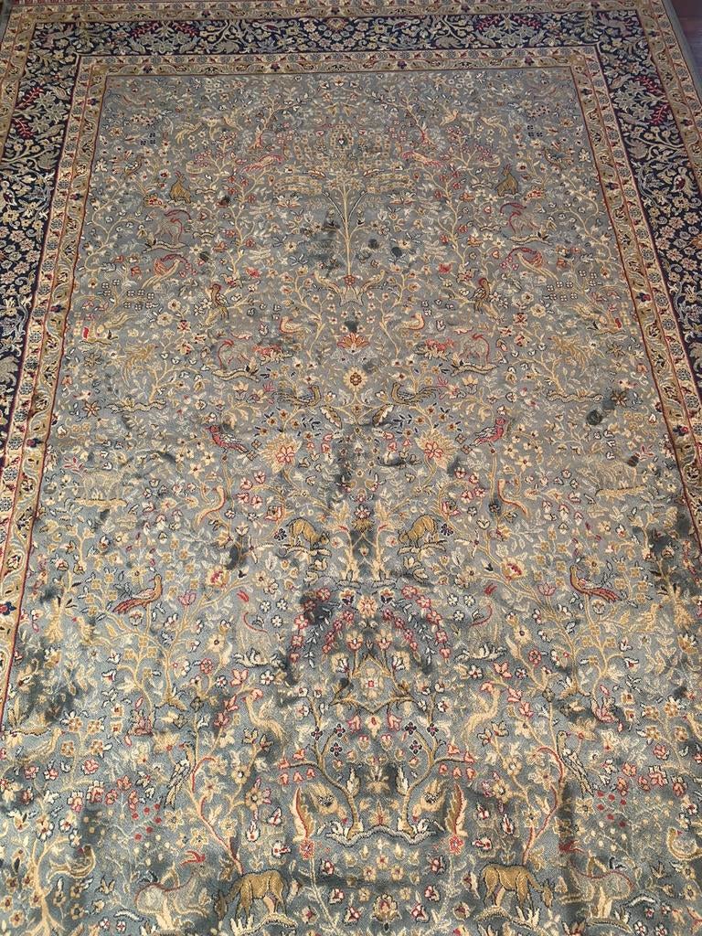 Tapis d’orient Arbre de vie - bleu 2 m x 3 m soir, Maison & Meubles, 200 cm ou plus, 200 cm ou plus, Comme neuf, Rectangulaire