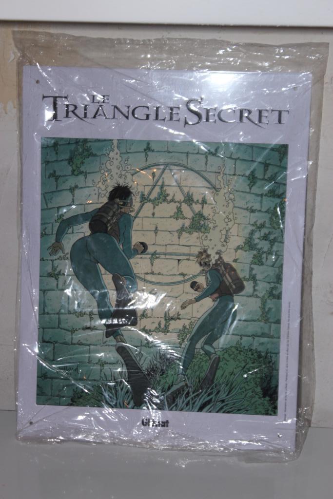 Plaque métallique BD Le Triangle Secret Glénat, Enlèvement, Neuf
