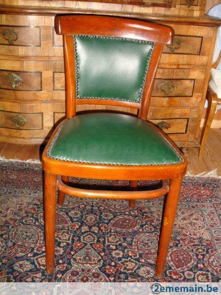 chaise Thonet  cuir vert, Ophalen, Gebruikt