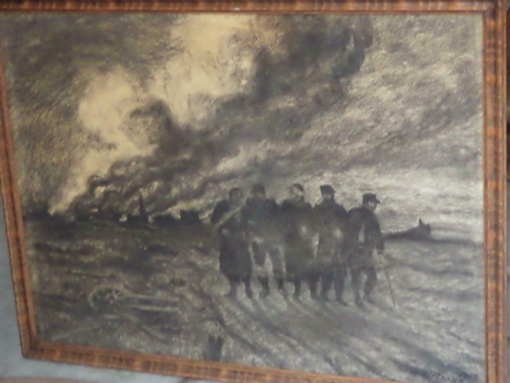 1914 Willem DELSAUX fusain dessin guerre WW I soldats Ypres, Antiquités & Art, Enlèvement