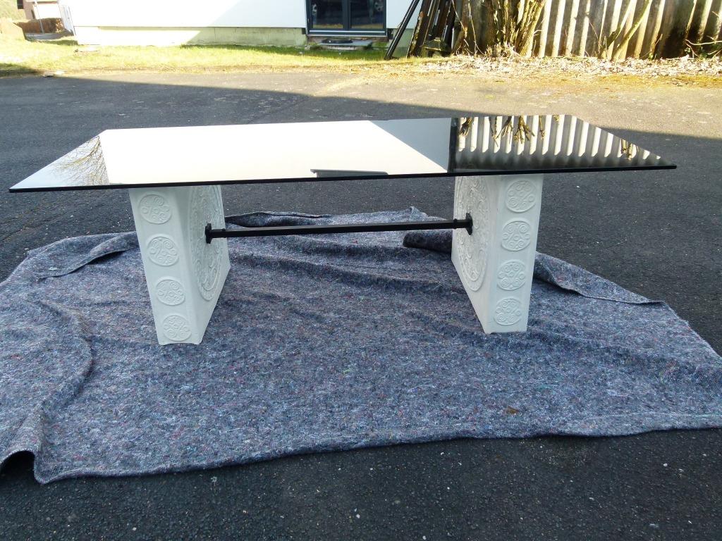 vintage keramiek salontafel space age Italy 60er jaren xl, Ophalen, Overige materialen, Gebruikt, 100 tot 150 cm