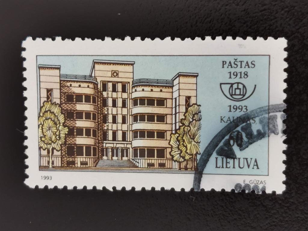 Litouwen 1993 - postgebouw van Kaunas, Postzegels en Munten, Ophalen of Verzenden, Overige landen, Gestempeld